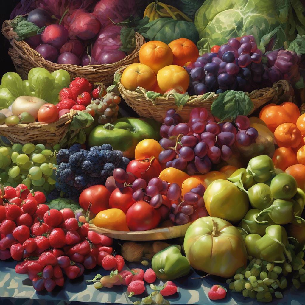 A variety of colorful fruits and vegetables